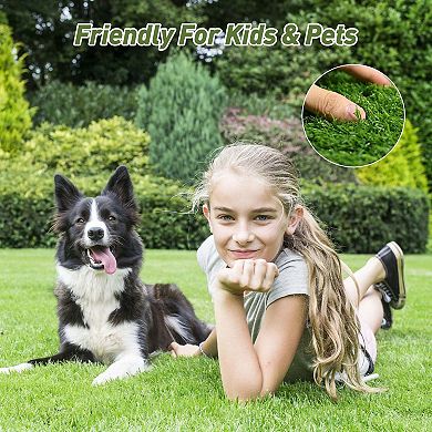 Artificial Grass Turf Carpet Thick Lawn Synthetic Grass Rug with Drainage Backing