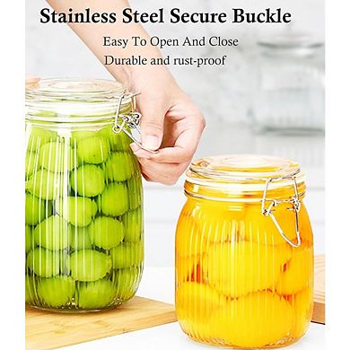 Glass Storage Jar Set with Airtight Lids, Wide Mouth Food Canisters