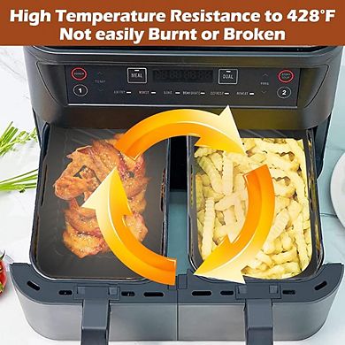 2-Piece Silicone Air Fryer Liners, Non-Stick, Reusable, Heat-Resistant