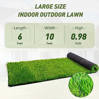 Artificial Grass Turf Carpet Thick Lawn Synthetic Grass Rug with Drainage Backing