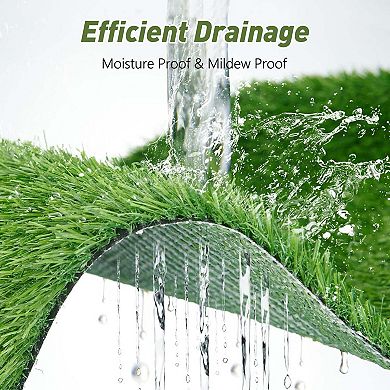 Artificial Grass Turf Carpet Thick Lawn Synthetic Grass Rug with Drainage Backing