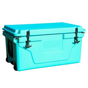 65-qt 5-Day Ice Retention Cooler with Wheel and Handle for Camping Fishing