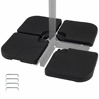 4 pc Cantilever Offset Base 164 LBS Heavy-Duty Square with U-Locking Pins-Black