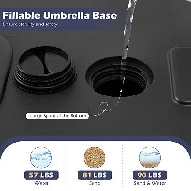 Fillable Umbrella Base 90 LBS Heavy Duty with 2 Wheels