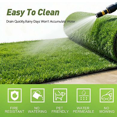 Artificial Grass Turf Carpet Thick Lawn Synthetic Grass Rug with Drainage Backing