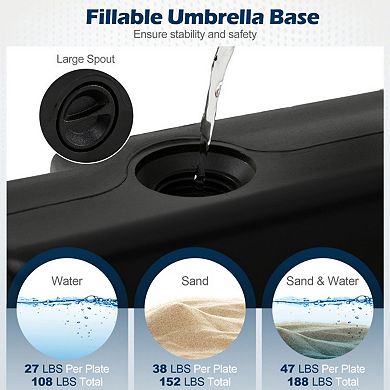 4-Piece 188 LBS Cantilever Offset Patio Umbrella Base