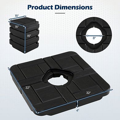 4-Piece 188 LBS Cantilever Offset Patio Umbrella Base