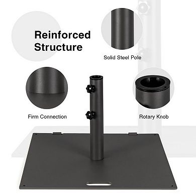 24 Inch Square Patio Umbrella Base 50 LBS Weighted