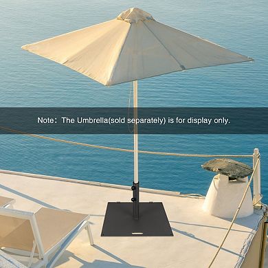 24 Inch Square Patio Umbrella Base 50 LBS Weighted