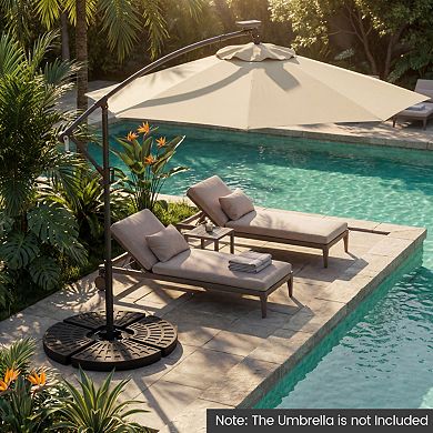 4-Piece Patio Market Umbrella Base 140 LBS Heavy-Duty with U-Locking Pins Black