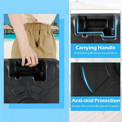 17 Inch 88 LBS Heavy-Duty Fillable Umbrella Base with Handle