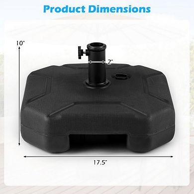 17 Inch 88 LBS Heavy-Duty Fillable Umbrella Base with Handle