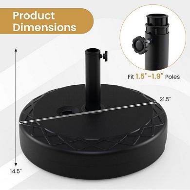 Fillable Umbrella Base 90 LBS Heavy Duty Sand Filled Round Market Umbrella Stand