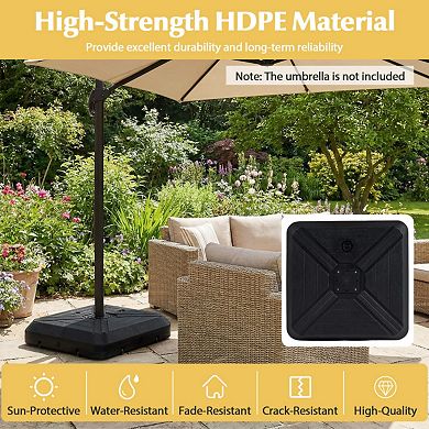 Cantilever Offset Umbrella Base with Wheels for Patio, Backyard and Poolside