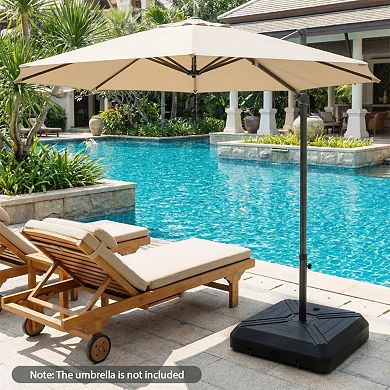 Cantilever Offset Umbrella Base with Wheels for Patio, Backyard and Poolside