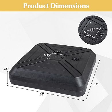 Cantilever Offset Umbrella Base with Wheels for Patio, Backyard and Poolside