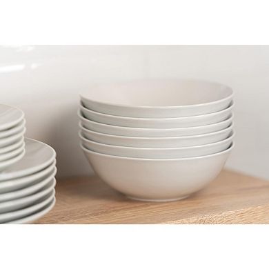 White Coupe Cereal Bowls Set of 6, Durable & Stackable