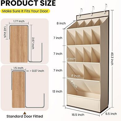 Over Door Hanging Shoe Organizer with Large Breathable Pockets