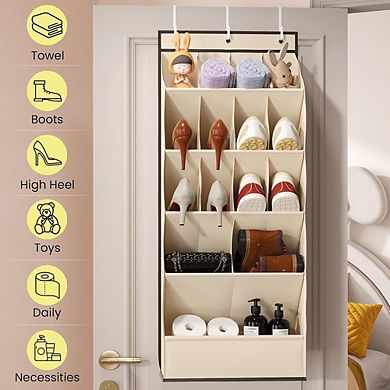 Over Door Hanging Shoe Organizer with Large Breathable Pockets