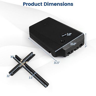 165 LBS Heavy Duty Fillable Cantilever Umbrella Base with Wheels and Cross Base