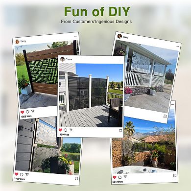 6 ft H x 4 ft W Outdoor Privacy Screens Black Sun Shading and Landscape Decor