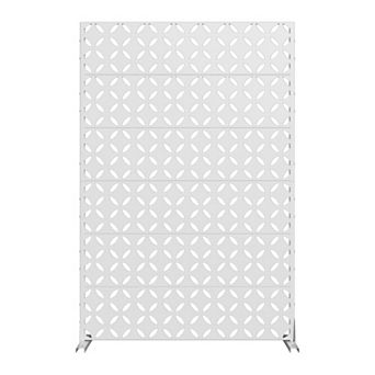 6 ft H x 4 ft W Outdoor Privacy Screens White Sun Glare Prevention Aesthetic Decoration