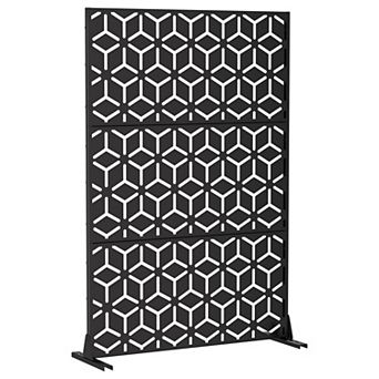 6 ft H x 4 ft W Outdoor Privacy Screens Black Galvanized Steel Screen for Privacy Protection