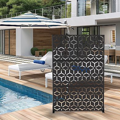 6 ft H x 4 ft W Outdoor Privacy Screens Black Galvanized Steel Screen for Privacy Protection