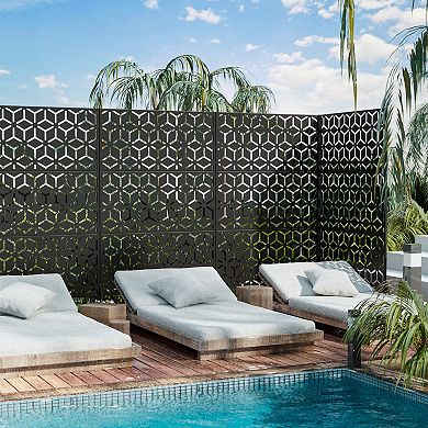 6 ft H x 4 ft W Outdoor Privacy Screens Black Galvanized Steel Screen for Privacy Protection