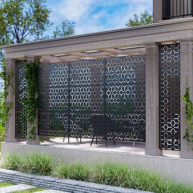 6 ft H x 4 ft W Outdoor Privacy Screens Black Galvanized Steel Screen for Privacy Protection