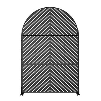 6 ft H x 4 ft W Black Galvanized Steel Outdoor Privacy Screen Sun Shade Durable Yard Decor