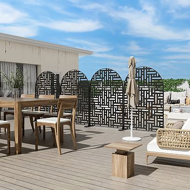 6 ft H x 4 ft W Outdoor Galvanized Steel Privacy Screen Black Perfect for Blocking Sightline