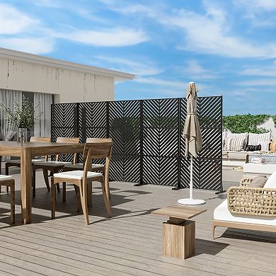 6 ft H x 3 ft W Black Galvanized Steel Outdoor Privacy Screen for Sun Protection Yard Decor