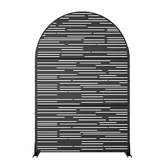 6 ft H x 4 ft W Black Galvanized Steel Outdoor Privacy Screen for Sun Protection Garden Decoration