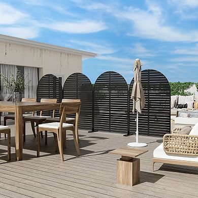 6 ft H x 4 ft W Outdoor Privacy Partition Screen Black Sun Protection and Courtyard Decoration