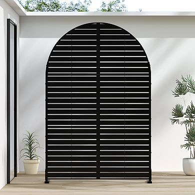 6 ft H x 4 ft W Outdoor Privacy Partition Screen Black Sun Protection and Courtyard Decoration