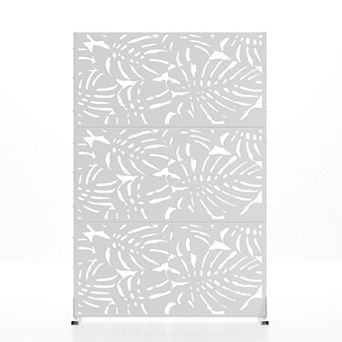 6 ft H x 4 ft W Outdoor Privacy Partition Screen White Sun Protection and Courtyard Decoration