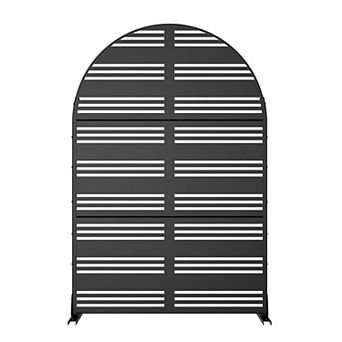 6 ft H x 4 ft W Outdoor Privacy Screens Black Rustproof Galvanized Steel Panel for Patio Privacy