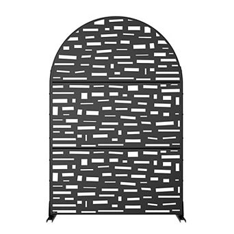 6 ft H x 4 ft W Galvanized Steel Outdoor Privacy Screen black Ideal for Backyard Privacy Protection