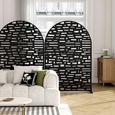6 ft H x 4 ft W Galvanized Steel Outdoor Privacy Screen black Ideal for Backyard Privacy Protection