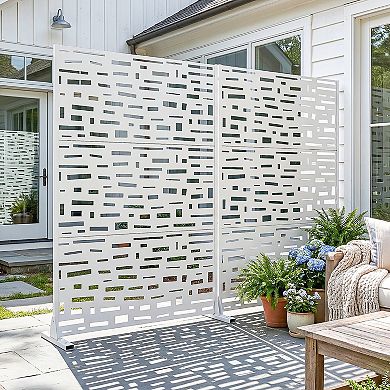 6 ft H x 4 ft W Outdoor Privacy Screens White Sun Shading and Landscape Decor