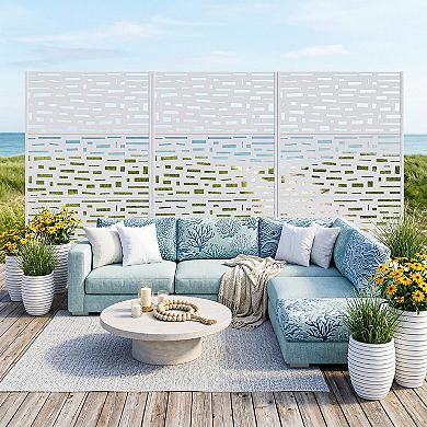 6 ft H x 4 ft W Outdoor Privacy Screens White Sun Shading and Landscape Decor
