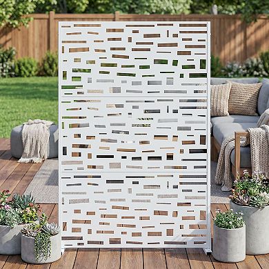 6 ft H x 4 ft W Outdoor Privacy Screens White Sun Shading and Landscape Decor