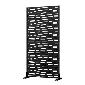 6 ft H x 3 ft W Galvanized Steel Outdoor Privacy Screen black Ideal for Backyard Privacy Protection