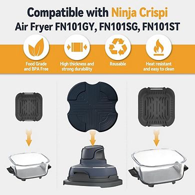 2-Pack Silicone Air Fryer Liners/Trivets, Reusable, Heat-Resistant