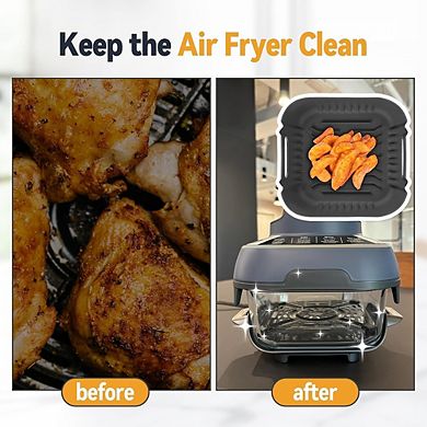 2-Pack Silicone Air Fryer Liners/Trivets, Reusable, Heat-Resistant