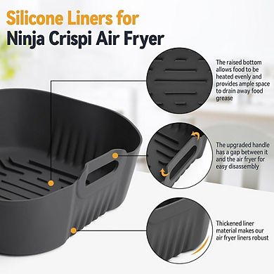 2-Pack Silicone Air Fryer Liners/Trivets, Reusable, Heat-Resistant