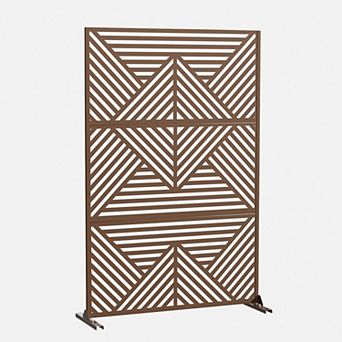6 ft H x 4 ft W Outdoor Galvanized Steel Privacy Screen Brown Perfect for Blocking Sightline