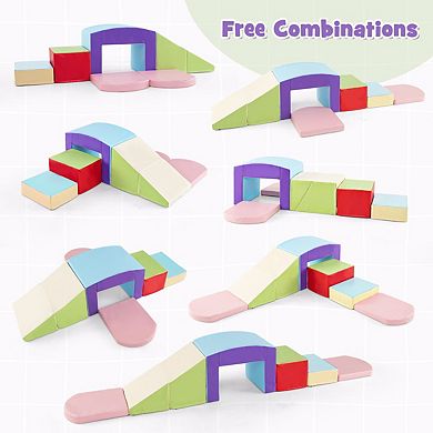 Foam Climbing Blocks for Toddlers, Six Piece Indoor Climb and Slide Set