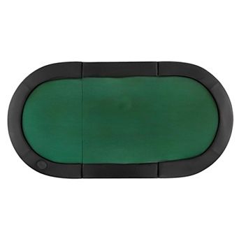 84 Inch Oval Folding Poker Table Top With Padded Felt, 10 Player Top